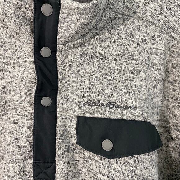 Eddie Bauer Men's Heather Grey Quarter Snap Up Fleece Sweater Size L - Picture 4 of 10